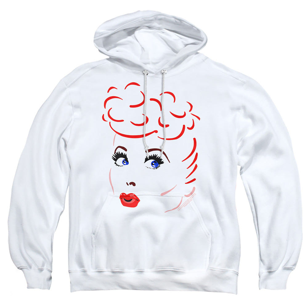 I Love Lucy Lines Face Mens Hoodie White
