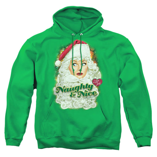 I Love Lucy Santa Mens Hoodie Kelly Green