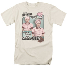 Load image into Gallery viewer, I Love Lucy Friends and Chocolate Mens T Shirt Cream