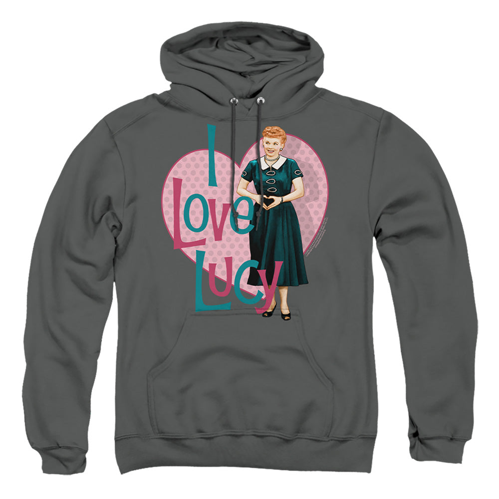 I Love Lucy Heart You Mens Hoodie Charcoal