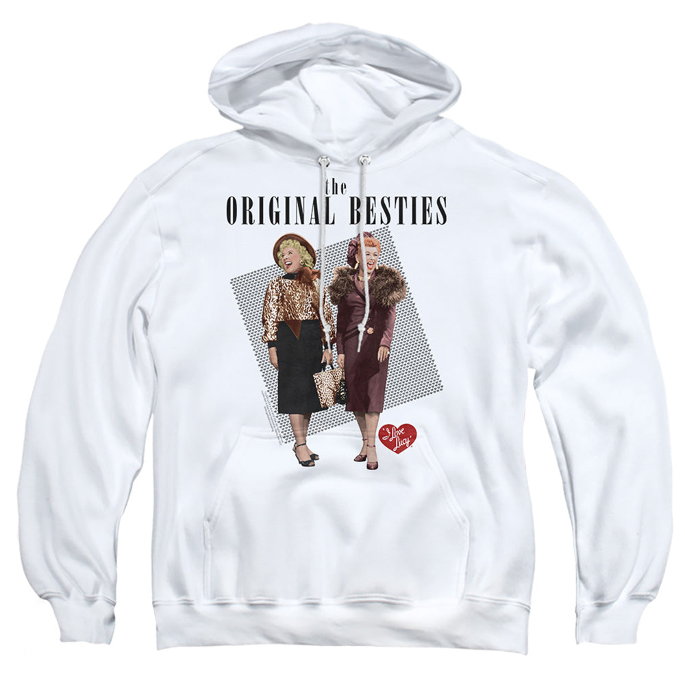 I Love Lucy Original Bestie Mens Hoodie White