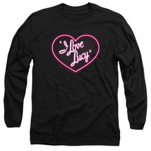 Load image into Gallery viewer, I Love Lucy Neon Logo Mens Long Sleeve Shirt Black