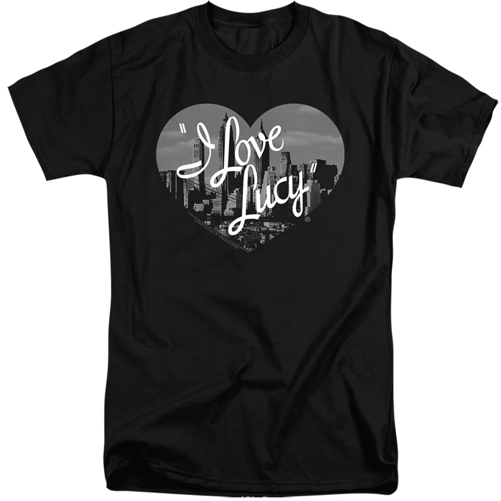 I Love Lucy Nostaic City Mens Tall T Shirt Black