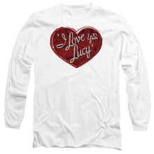 Load image into Gallery viewer, I Love Lucy Red Glitter 75 Mens Long Sleeve Shirt White Officially Licensed