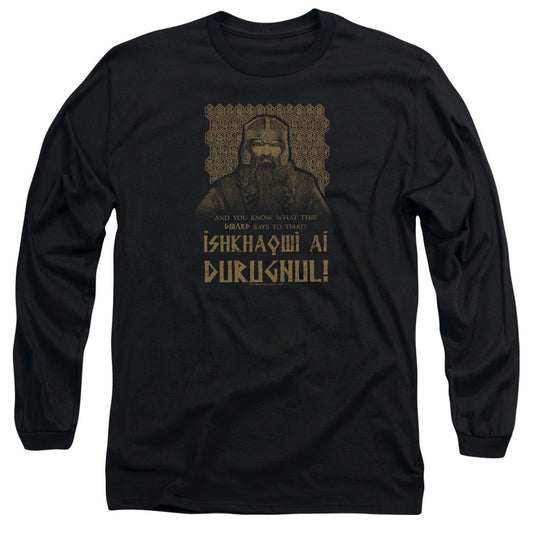 Lord Of The Rings Ishkhaqwi Durugnul Mens Long Sleeve Shirt Black Officially Licensed