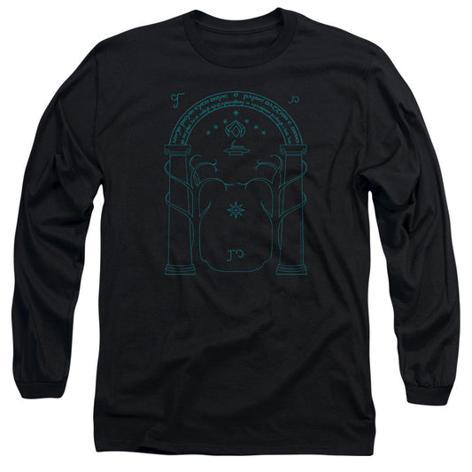 Lord Of The Rings Doors Of Durin Mens Long Sleeve Shirt Black Officially Licensed