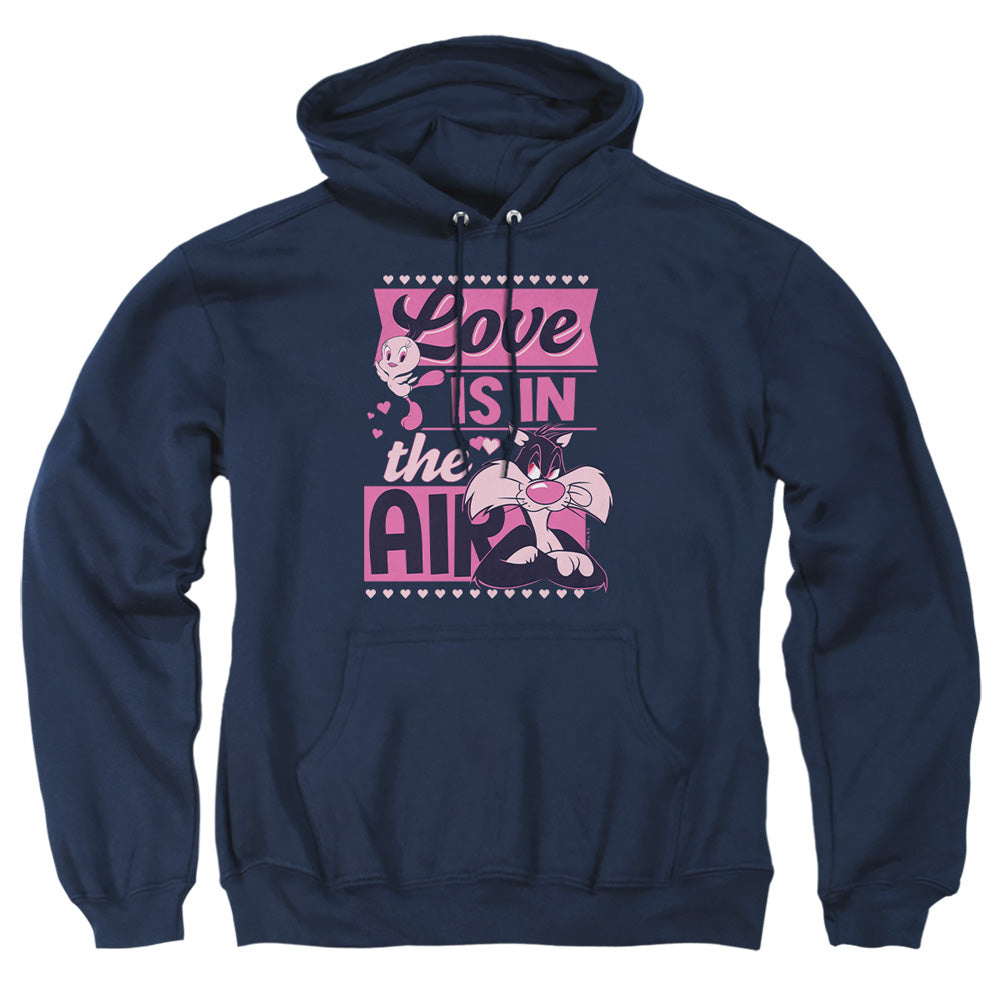 Looney Tunes Valentine'S Day Tweety Sylvester Love In The Air Mens Hoodie Navy