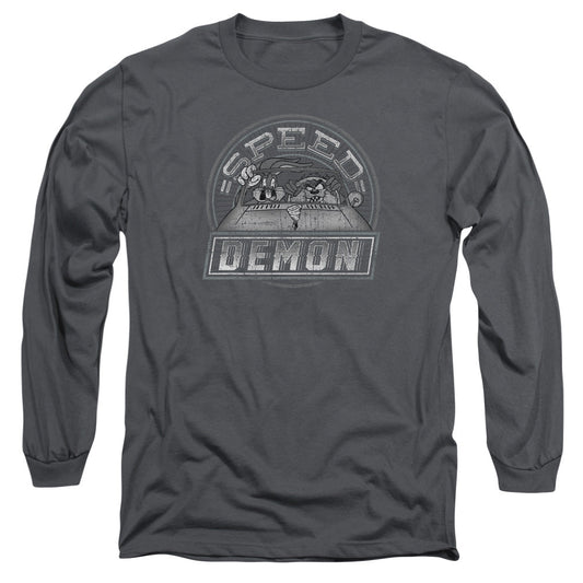 Looney Tunes Speed Demon Mens Long Sleeve Shirt Charcoal Officially Licensed