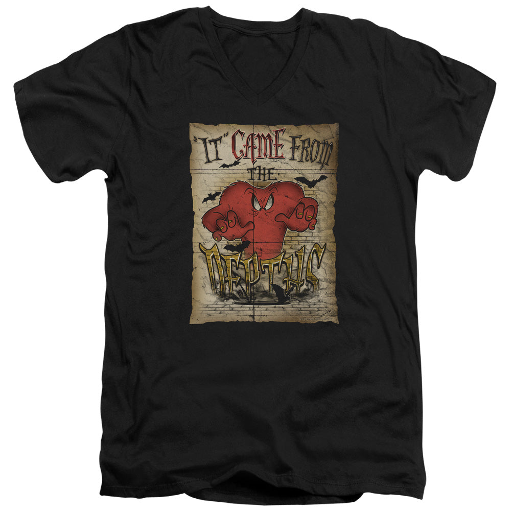 Looney Tunes the Depths Mens Slim Fit V-Neck T Shirt Black
