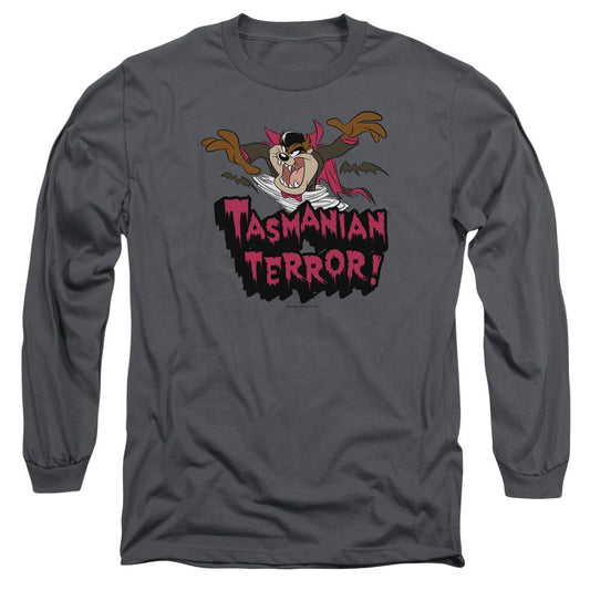 Looney Tunes Taz Terror Mens Long Sleeve Shirt Charcoal Officially Licensed