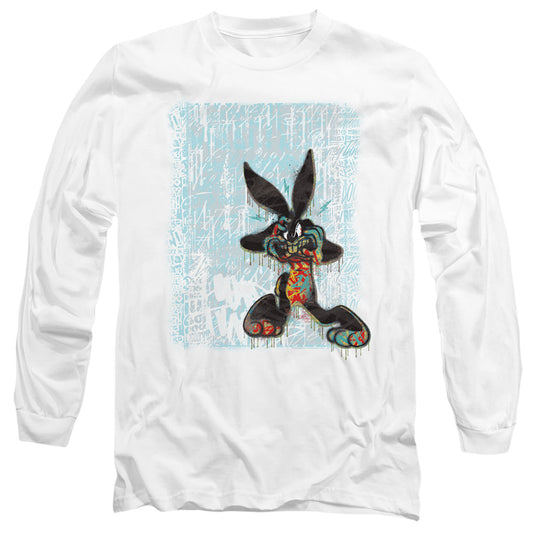 Looney Tunes Graffiti Rabbit Mens Long Sleeve Shirt White Officially Licensed