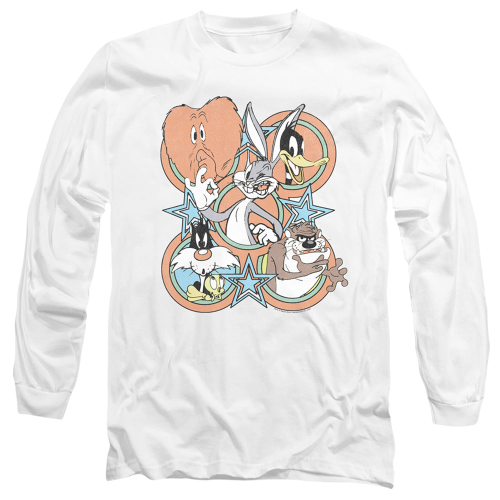 Looney Tunes Screen Stars Mens Long Sleeve Shirt White Officially Licensed