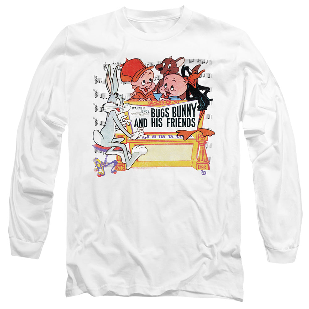 Looney Tunes Bugs And Friends Mens Long Sleeve Shirt White Officially Licensed