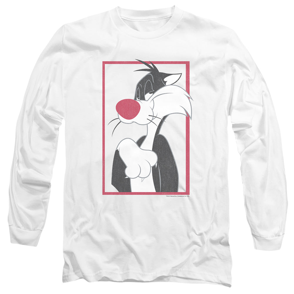 Looney Tunes Sylvester Mens Long Sleeve Shirt White Officially Licensed