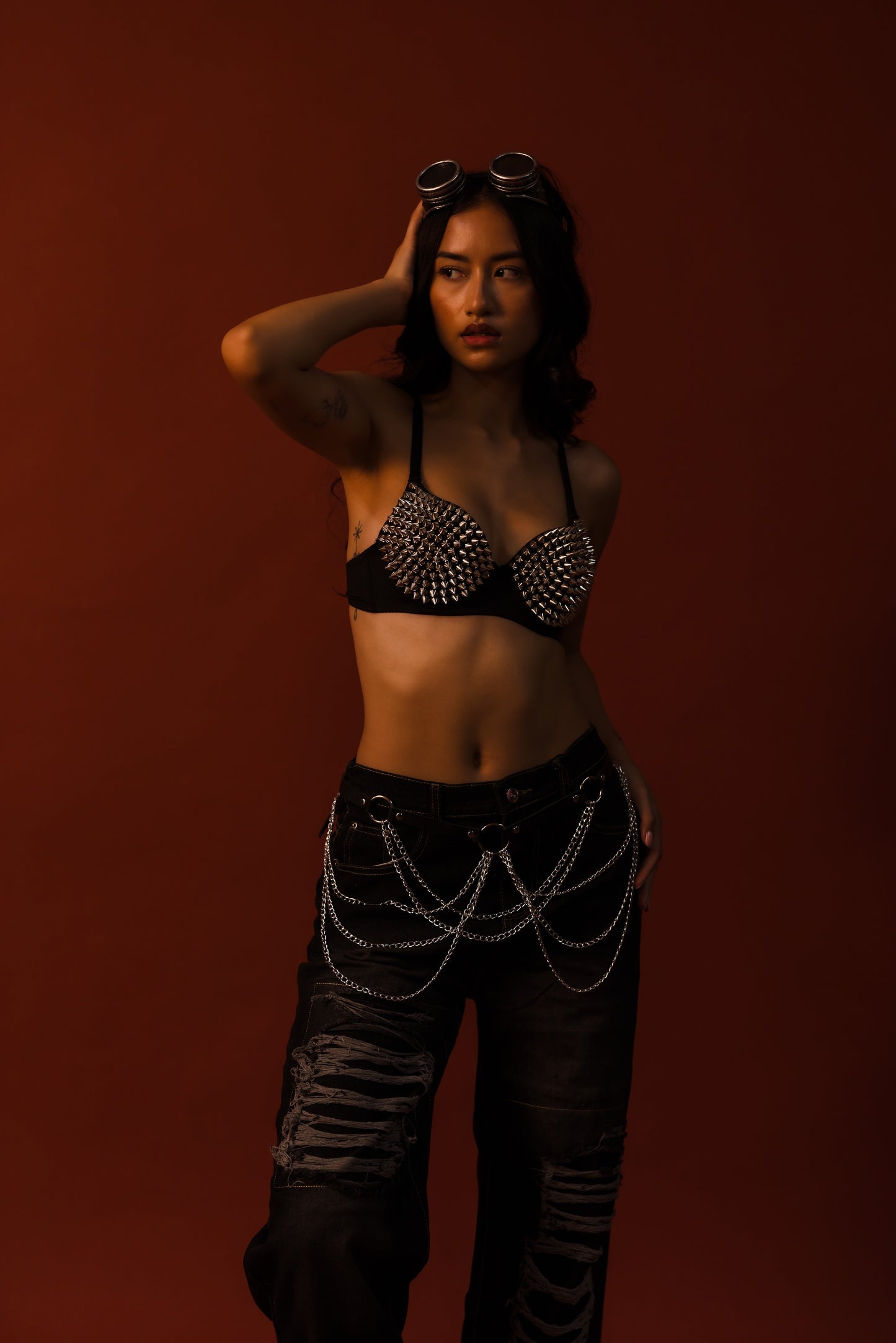 Steel Siren Studded Bralette Womens Halloween Costume