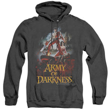 Load image into Gallery viewer, Army Of Darkness Bloody Poster Heather Mens Hoodie Black