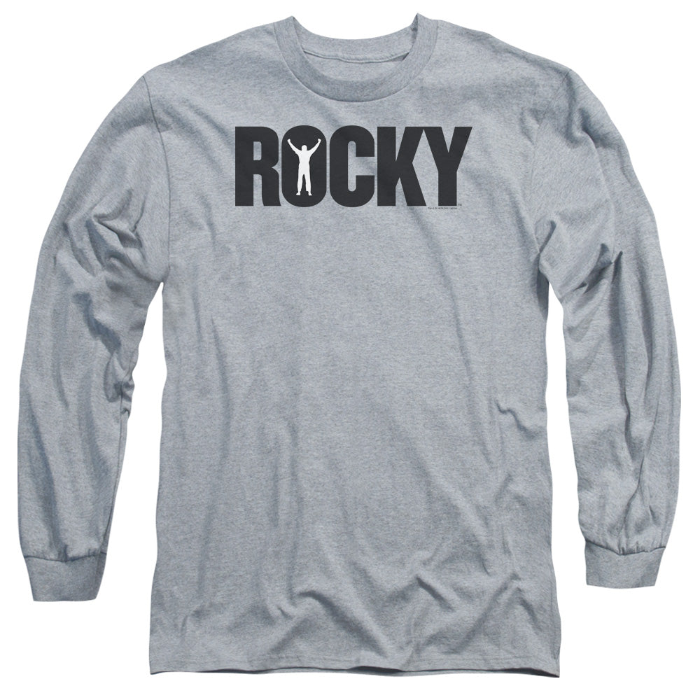 Rocky Logo Mens Long Sleeve Shirt Athletic Heather Officially Licensed