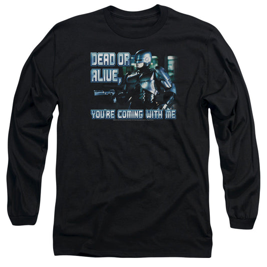 Robocop Dead Or Alive Mens Long Sleeve Shirt Black Officially Licensed