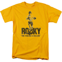 Load image into Gallery viewer, Rocky The Italian Stallion Mens T Shirt Gold