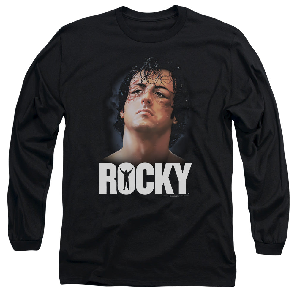 Rocky The Champ Mens Long Sleeve Shirt Black Officially Licensed