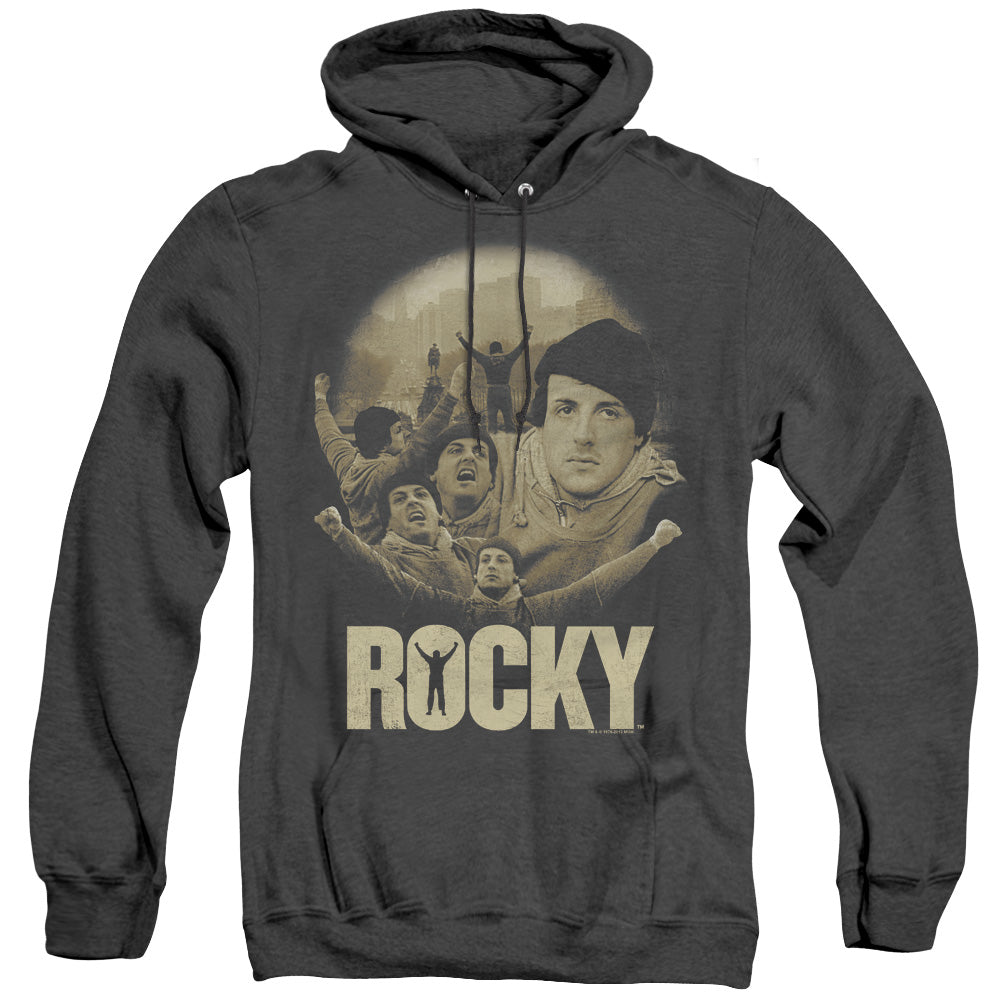 Rocky Feeling Strong Heather Mens Hoodie Black