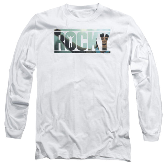 Rocky Cutout Logo Mens Long Sleeve Shirt White Officially Licensed
