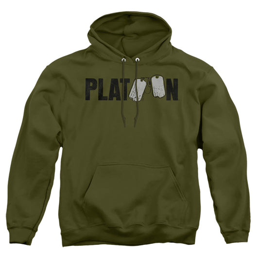 Platoon Logo Mens Hoodie Military Green