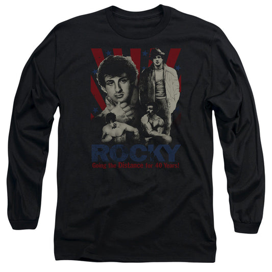 Rocky Going The Distance Mens Long Sleeve Shirt Black Officially Licensed