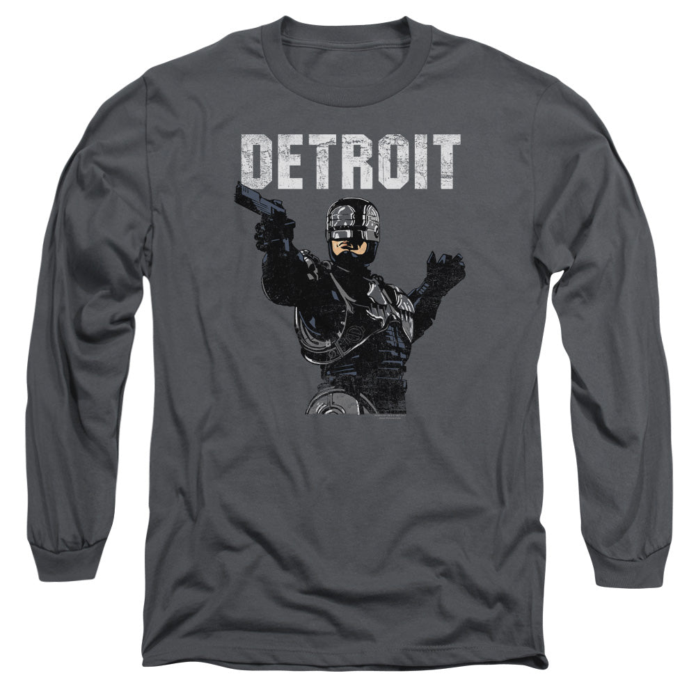 Robocop Detroit Mens Long Sleeve Shirt Charcoal Officially Licensed