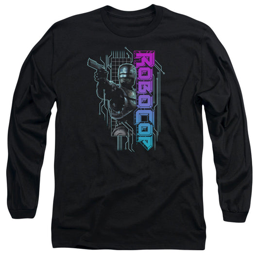 Robocop Robo Neon Mens Long Sleeve Shirt Black Officially Licensed