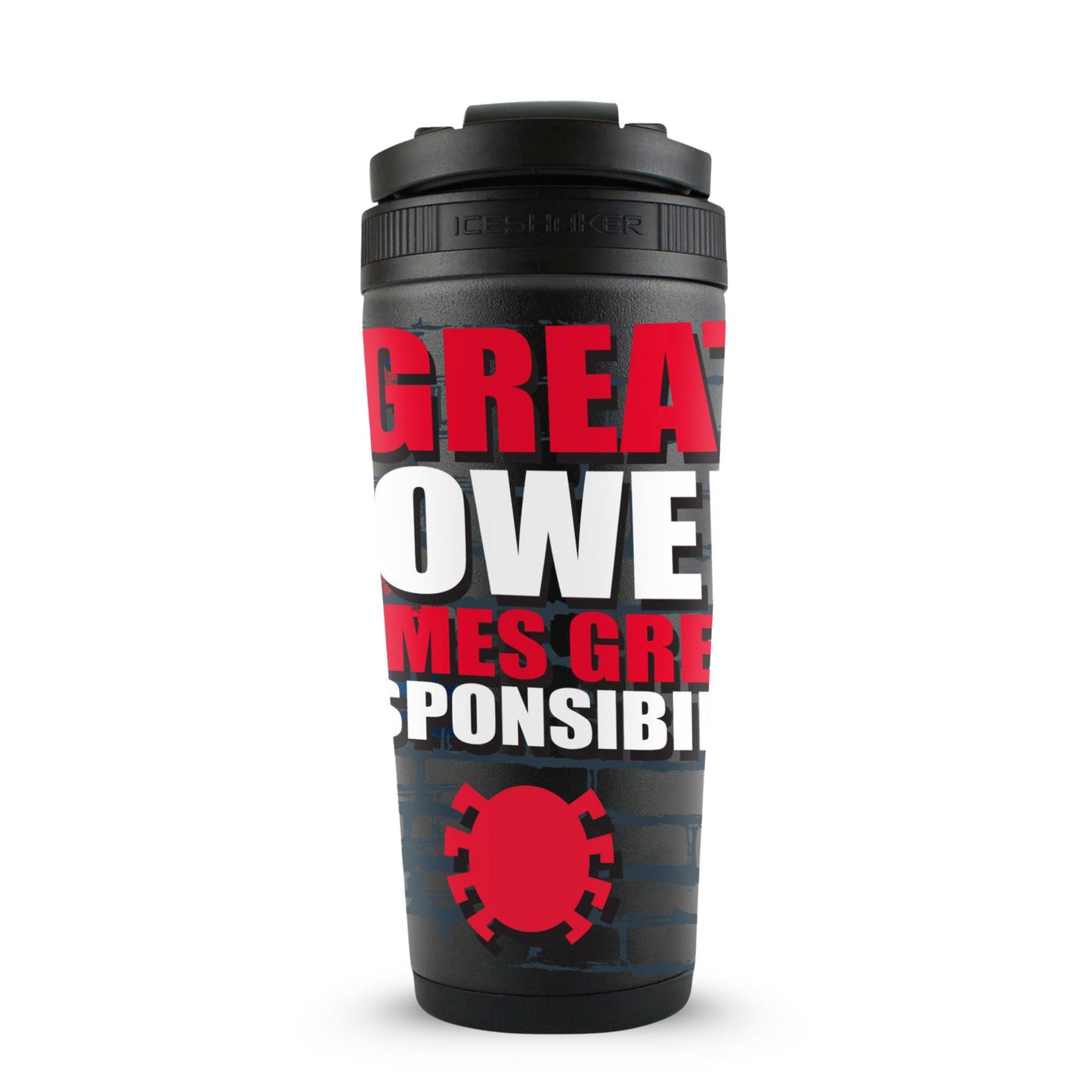 Marvel Spiderman "With Great Power.." 4D Ice Shaker Cup Officially Licensed