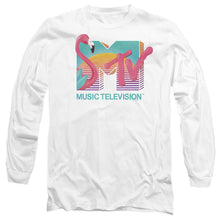 Load image into Gallery viewer, Mtv Flamingo Logo Mens Long Sleeve Shirt White
