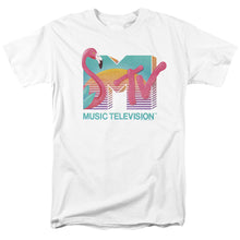 Load image into Gallery viewer, Mtv Flamingo Logo Mens T Shirt White