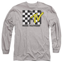 Load image into Gallery viewer, Mtv Checker Board Logo Mens Long Sleeve Shirt Athletic Heather