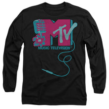 Load image into Gallery viewer, Mtv Microphone Logo Mens Long Sleeve Shirt Black