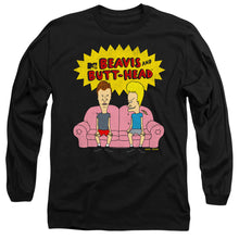 Load image into Gallery viewer, Beavis And Butthead Couch Logo Og Mens Long Sleeve Shirt Black