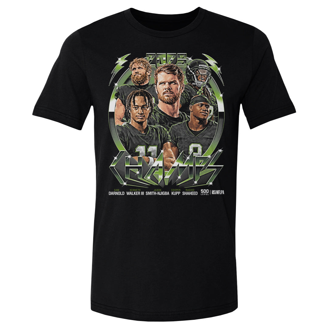 Seattle Football 2025 Champs Vintage Neon WHT