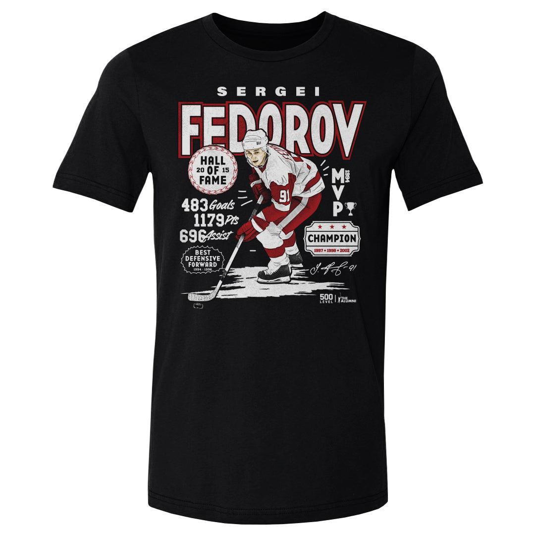 Sergei Fedorov Detroit Vintage Stats WHT