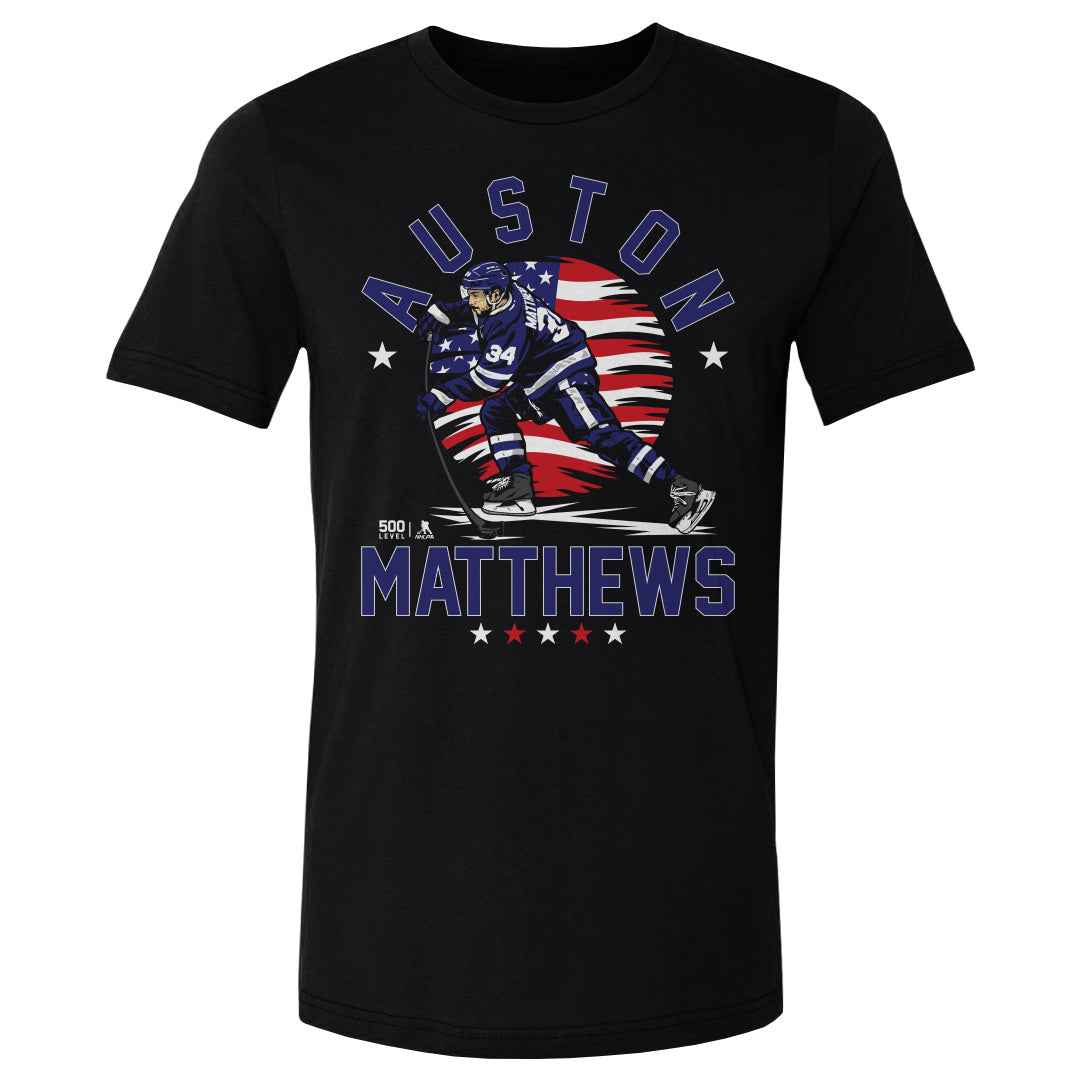 Auston Matthews Toronto USA Flag WHT