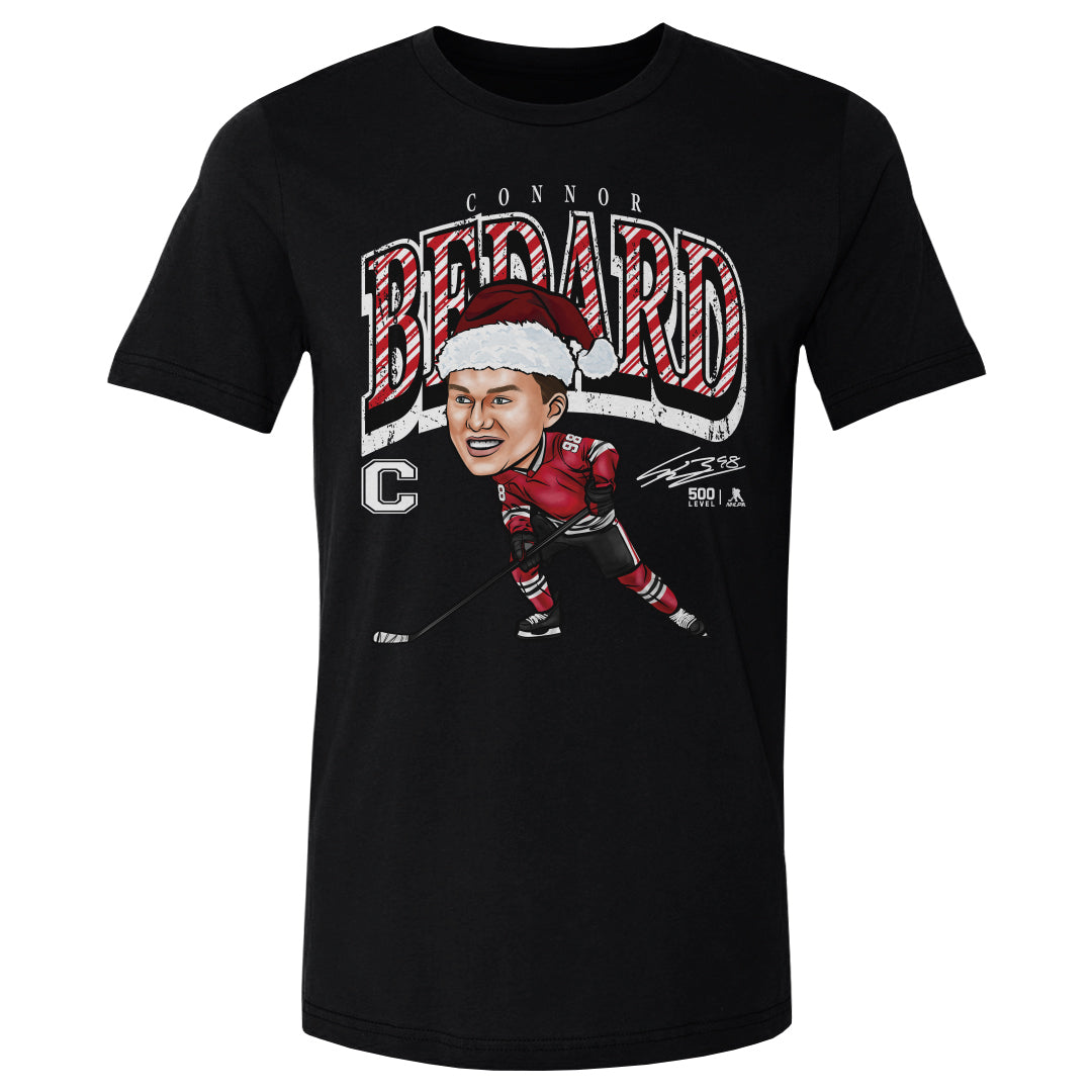 Connor Bedard Chicago Cartoon Santa Hat WHT