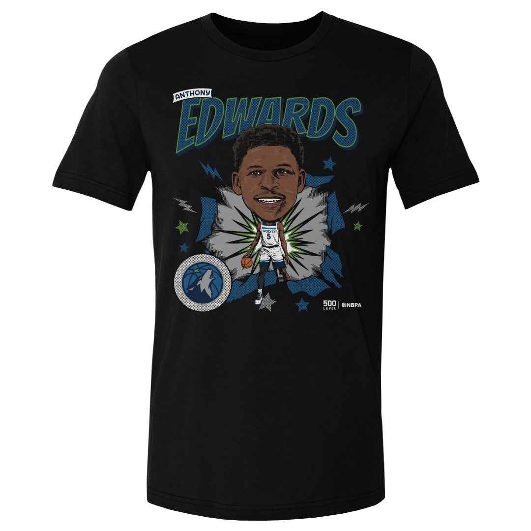 Anthony Edwards Minnesota Timberwolves Caricature Retro WHT