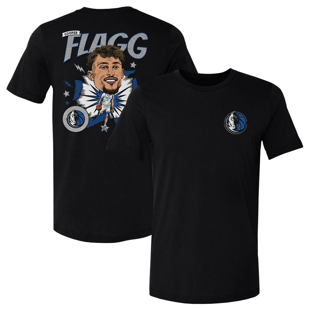 Cooper Flagg Dallas Mavericks Caricature F&B WHT