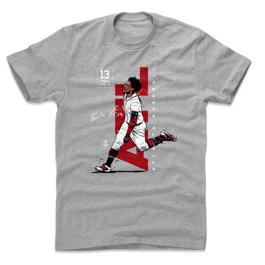 Ronald Acuna Jr Vertical WHT Mens T Shirt 500 Level Officially Licensed Fan Gear