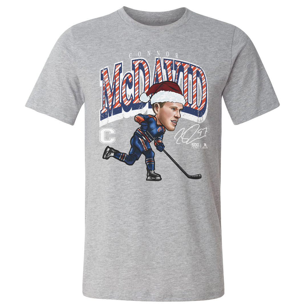 Connor McDavid Edmonton Cartoon Santa Hat WHT