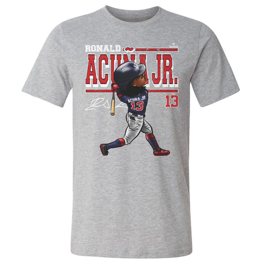 Ronald Acuna Jr. Cartoon WHT Mens T Shirt 500 Level Officially Licensed Fan Gear