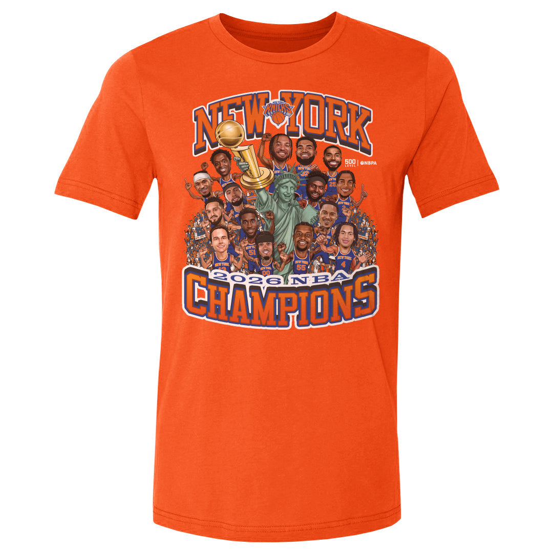 New York Knicks NBA Finals 2026 Champions Caricature WHT