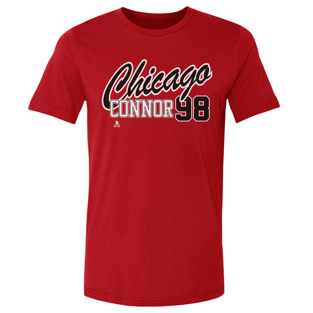 Connor Bedard Chicago Script 98 WHT