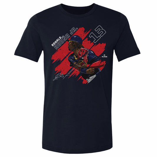 Ronald Acuna Jr. Stripes WHT Mens T Shirt 500 Level Officially Licensed Fan Gear