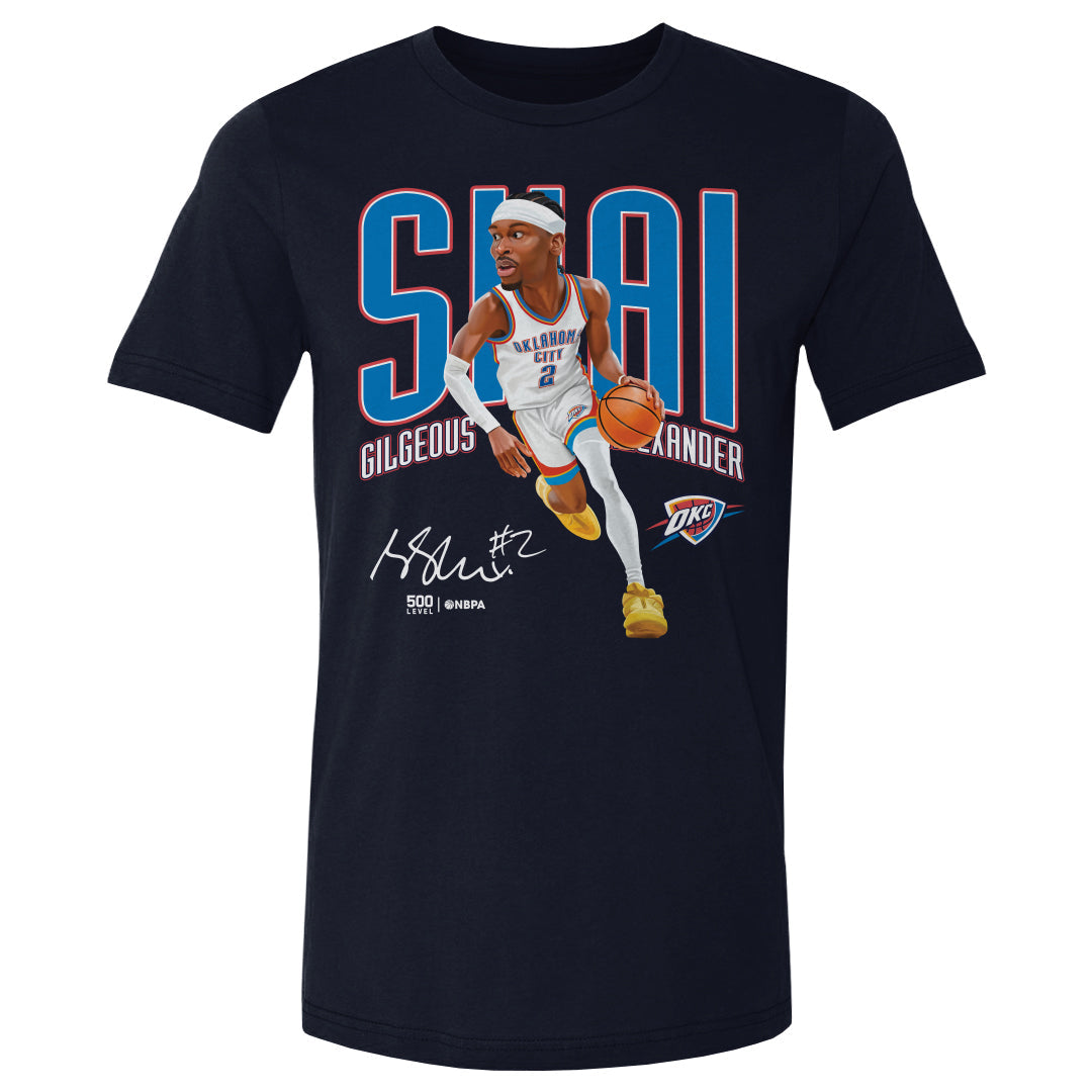 Shai Gilgeous-Alexander Oklahoma City Thunder Caricature WHT