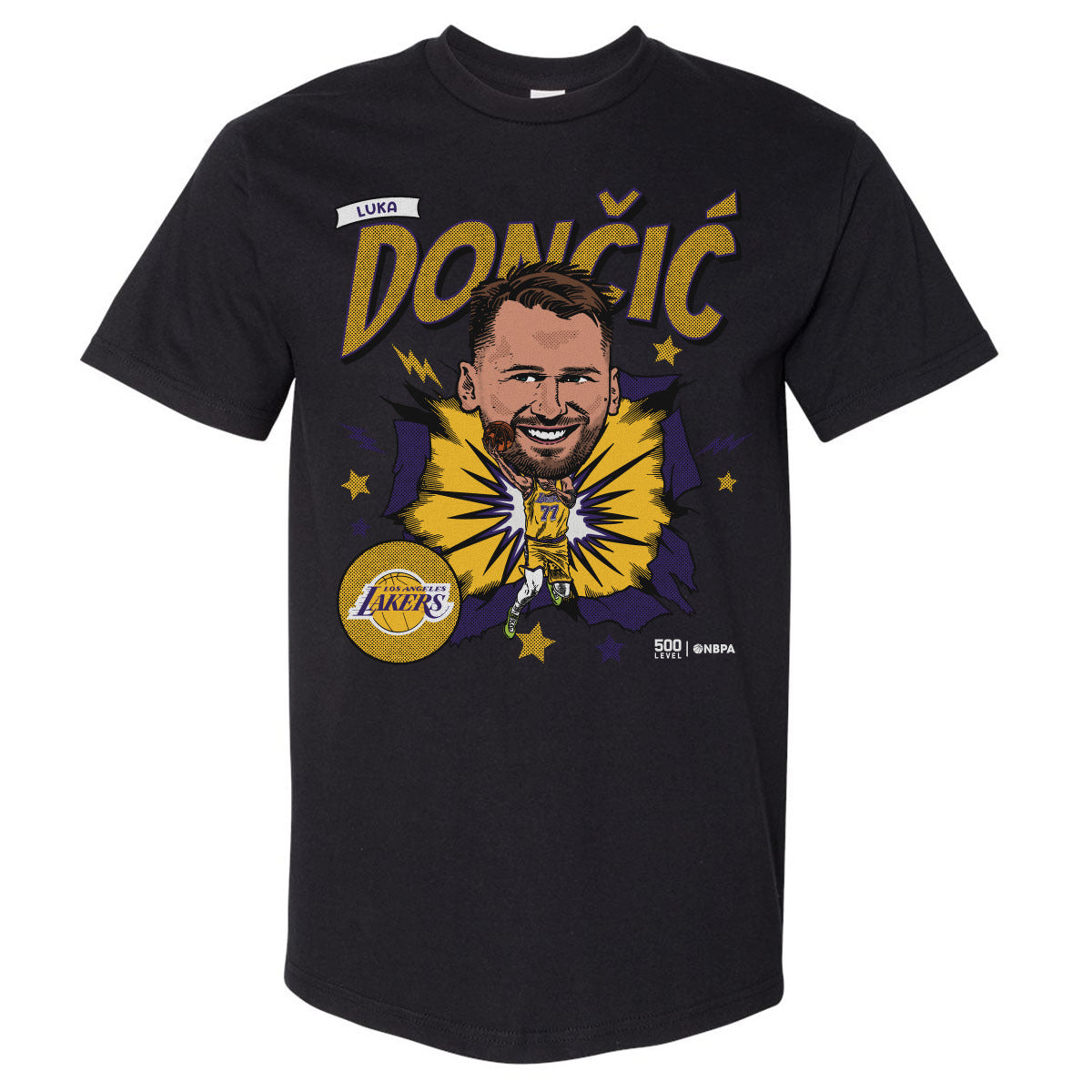 Luka Doncic Los Angeles Lakers Caricature WHT